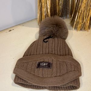 CAMEL - UGG KNITTED HAT WITH MASK